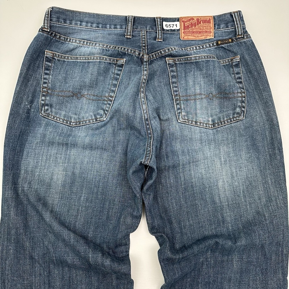Y2K VTG Lucky Brand Jeans Men 34x30 Relaxed Blue Loose Baggy Wide Leg Grunge